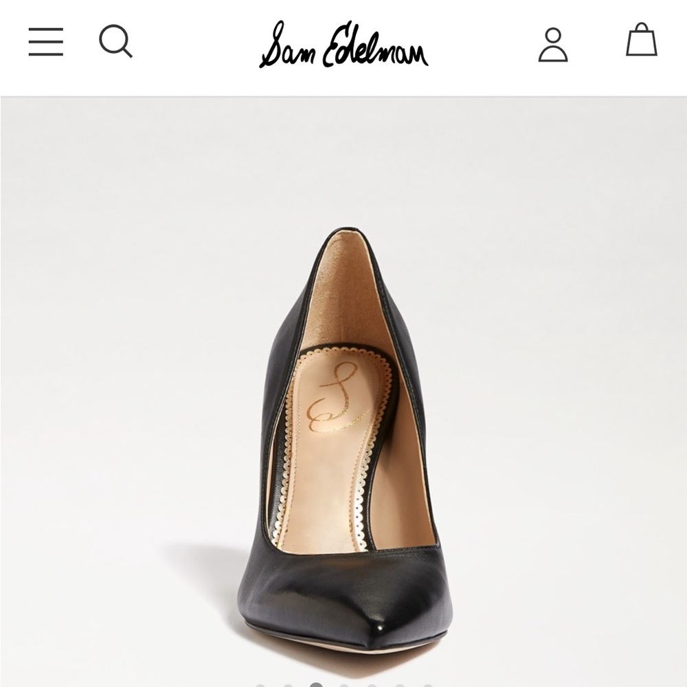 NIB Sam Edelman Hazel Black Leather Heels - Picture 3 of 12